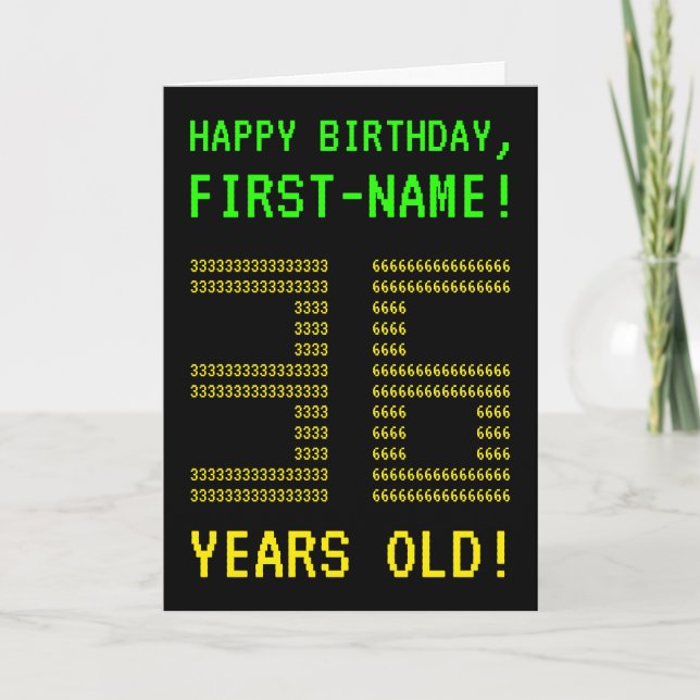 Fun, Geeky, Nerdy "36 YEARS OLD!" Birthday Card (Front)
