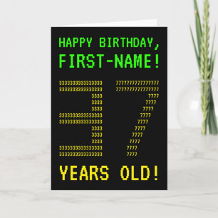 Fun, Geeky, Nerdy "37 YEARS OLD!" Birthday Card