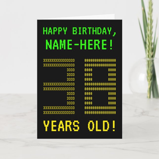 Fun, Geeky, Nerdy "38 YEARS OLD!" Birthday Card (Front)