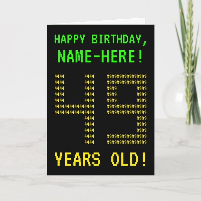 Fun, Geeky, Nerdy "49 YEARS OLD!" Birthday Card (Front)