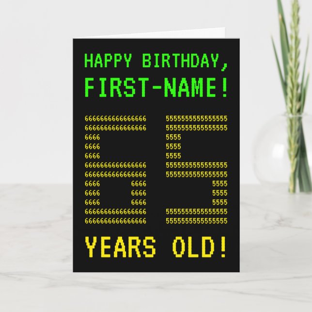 Fun, Geeky, Nerdy "65 YEARS OLD!" Birthday Card (Front)