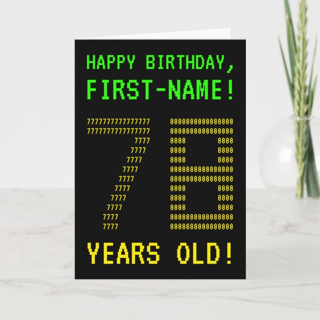 Fun, Geeky, Nerdy "78 YEARS OLD!" Birthday Card (Front)