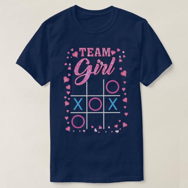 Fun Gender Reveal Baby Shower Party Team Girl Men  T-Shirt (Design Front)