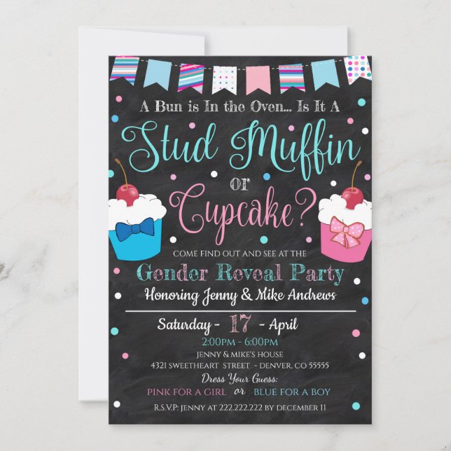 Fun Gender Reveal Party Invitation (Front)