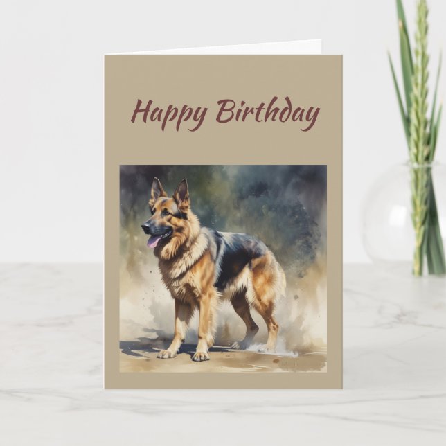 Fun General Birthday German Shepherd Dog Card (Front)