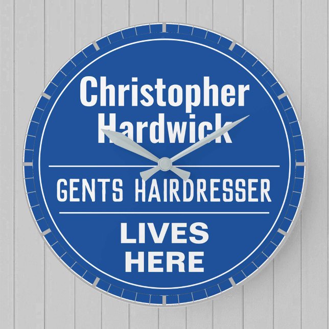 Fun Gents Hairdresser Wall Plaque Style Large Clock (Creator Uploaded)