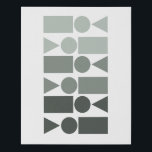 Fun Geometric Shapes Design in Grey Ombre Faux Canvas Print<br><div class="desc">A modern minimalist geometric graphic design of simple shapes in an ombre colour palette of a lovely subdued grey with green undertones.</div>