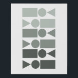 Fun Geometric Shapes Design in Grey Ombre Faux Canvas Print<br><div class="desc">A modern minimalist geometric graphic design of simple shapes in an ombre colour palette of a lovely subdued grey with green undertones.</div>