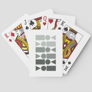 Fun Geometric Shapes Design in Grey Ombre Playing Cards
