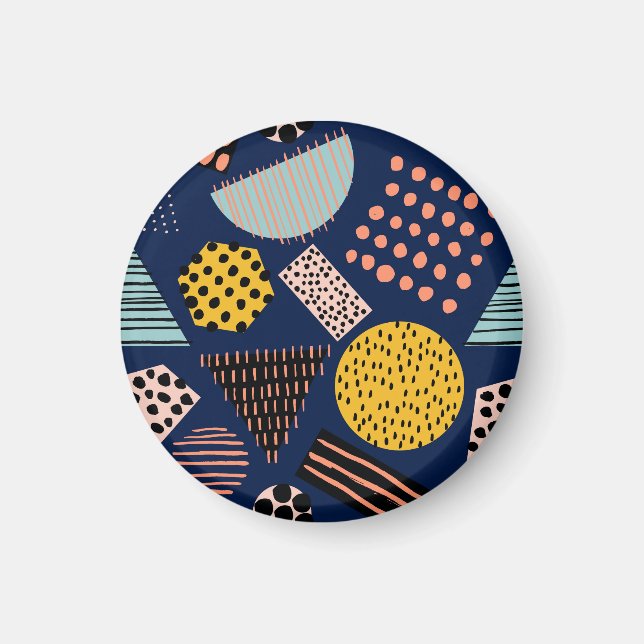 Fun Geometry: Abstract Multicolor Pattern Magnet (Front)