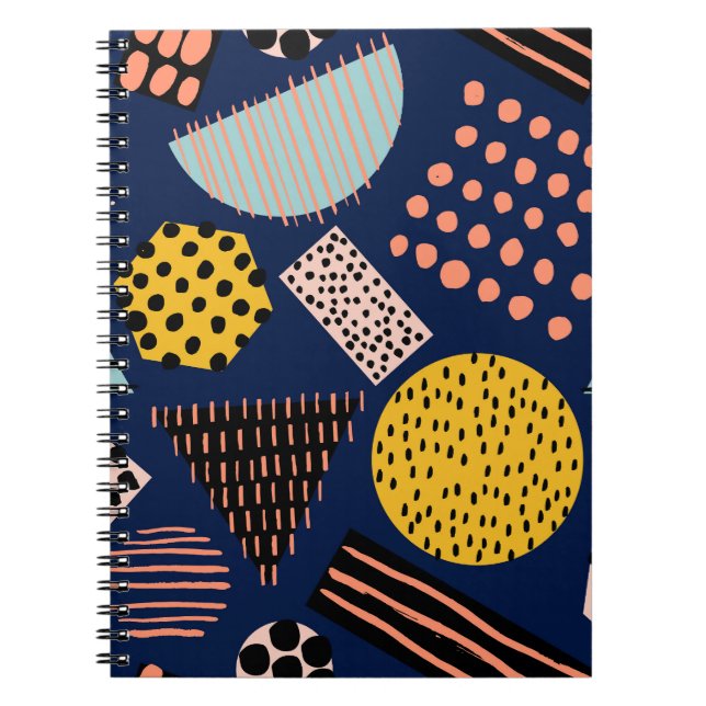 Fun Geometry: Abstract Multicolor Pattern Notebook (Front)