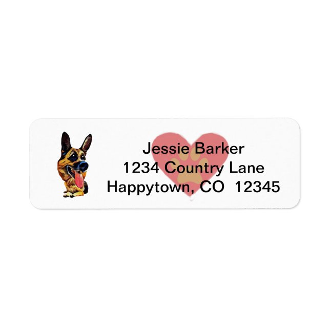 Fun German Shepherd Return Address Label (Front)