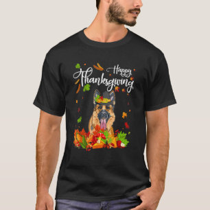 Fun German Shepherd Thanksgiving Autumn Dog T-Shirt