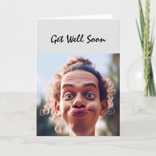 Fun Get Well Soon Woman Sending Kiss Card