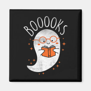 Fun Ghost Book Reading Halloween Cute Teacher Top Magnet
