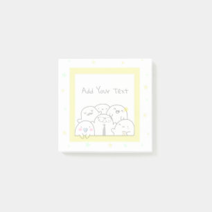 Fun Ghost Family Custom Girly Yellow Design Post-it Notes