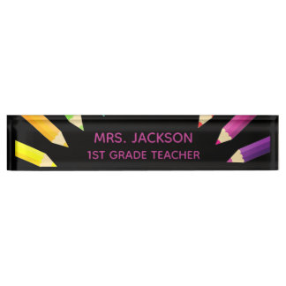 Fun Gift! Colourful Teacher desk nameplate
