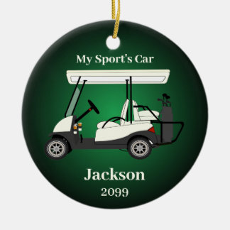 Fun Gift for Him Golfer Golf Cart Ceramic Ornament