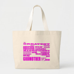 Fun Gifts for Godmothers : Greatest Godmother Large Tote Bag
