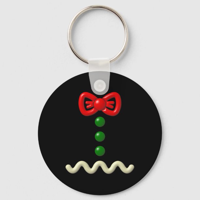 Fun Gingerbread Man Costume Halloween Gift  Key Ring (Front)