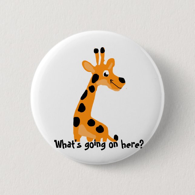 Fun Giraffe 6 Cm Round Badge (Front)