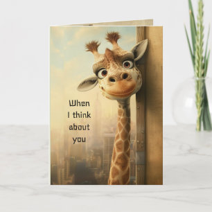 Fun Giraffe Animal Love You Humour Card