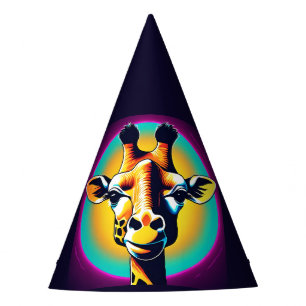 Fun giraffe Face safari Wild jungle Birthday Party Hat