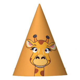 Fun giraffe Face safari Wild jungle Birthday Party Hat