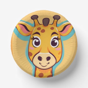 Fun giraffe Face safari Wild jungle Birthday Party Paper Plate