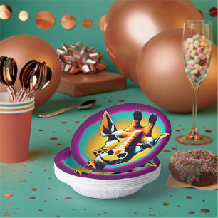 Fun giraffe Face safari Wild jungle Birthday Party Paper Plate