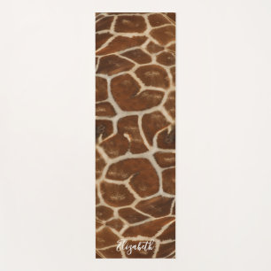 Fun Giraffe Fur Pattern Custom Name Yoga Mat