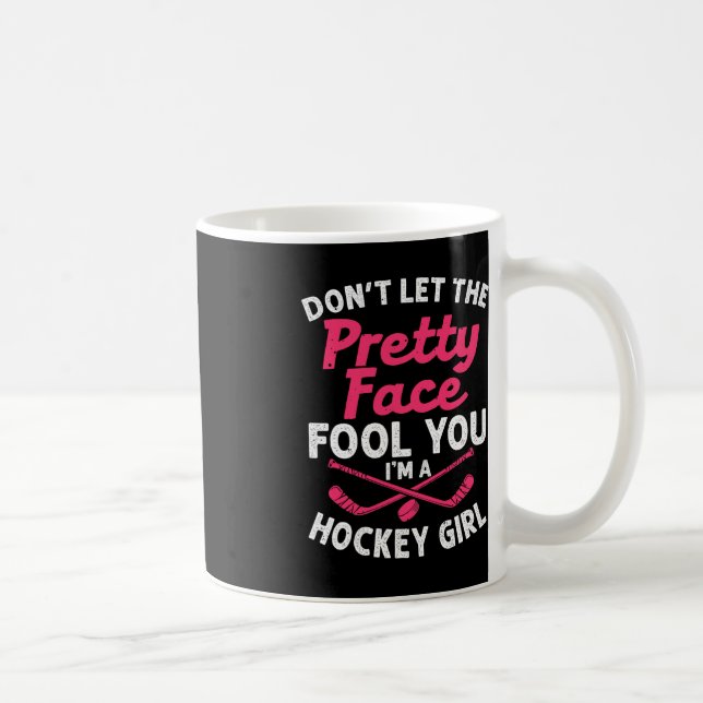Fun Girl Hockey Gift For Women Kids Ice Hockey Pla Coffee Mug (Right)