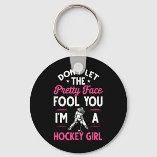 Fun Girl Hockey Gift For Women Kids Ice Hockey Pla Key Ring