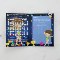 Fun Girls Gymnastics Secret Message Happy Birthday
