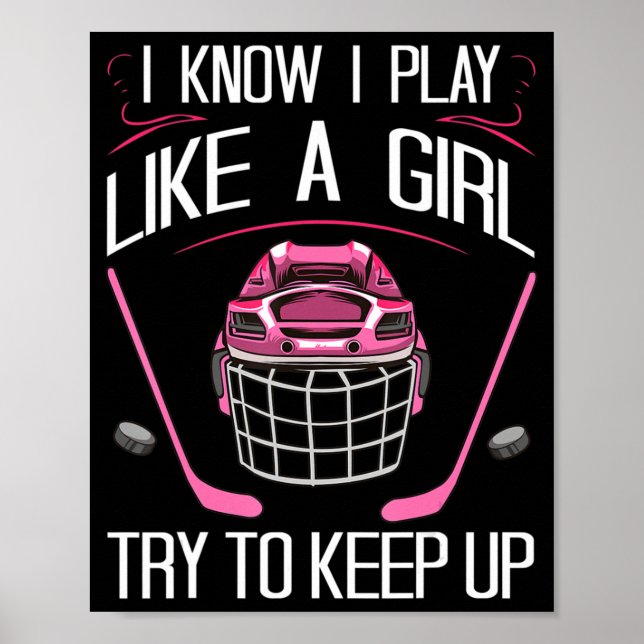 Fun Girls Hockey Designs For Women Field Hockey No Poster (Front)