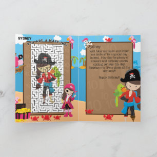 Fun Girls Pirate You are A-Maze-ing Happy Birthday Card