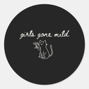Fun Girls Spa Slumber Bachelorette Squad Cat Bride Classic Round Sticker