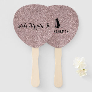 Fun Girls Trippin' to...Your Destination Rose Gold Hand Fan