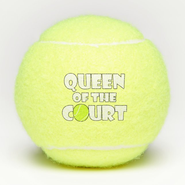 Fun Girls/Women's Tennis Player Queen of the Court Balls (Front)