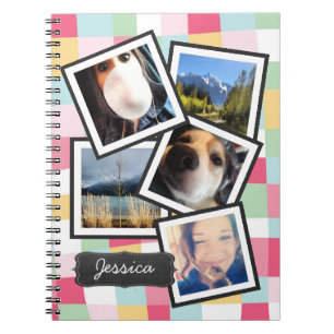 Fun Girly Instagram Photo Collage Notebook