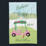 Fun Glam Golf Cart Scenic Best Mum Name   Tea Towel<br><div class="desc">A touch of golf humour for the Mum in your life, who'll have fun with this one -- a glam golf cart for the golf lover who likes to play with style -- or just loves to play -- personalised with first name -- custom and unique. Or, get one for...</div>