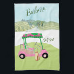 Fun Glam Golf Cart Scenic Personalised Name  Tea Towel<br><div class="desc">A touch of golf humour for the girl-friend in your life, who'll have fun with this one -- a glam golf cart for the golf lover who likes to play with style -- or just loves to play -- personalised with first name -- custom and unique. Or, get one for...</div>