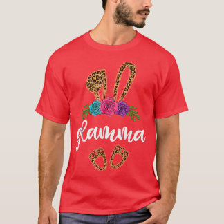 Fun Glamma Bunny Leopard , Easter Day Bunny Grandm T-Shirt