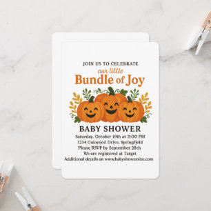 Fun Glittery Fall Pumpkin Patch Invitation