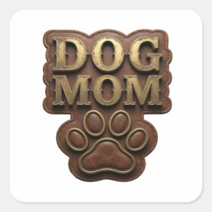 Fun Gold DOG MOM Sticker Motif