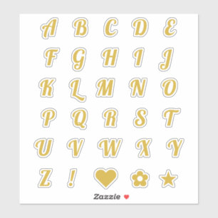 Fun Gold Font Alphabet Initial Monogram Letters