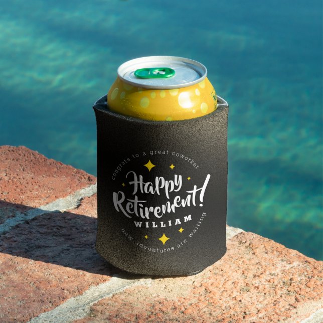 Fun Gold Glitter Stars Retirement New Adventures Can Cooler (In Situ Pool)