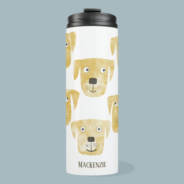 Fun Golden Labrador Retriever Dog Art Personalised Thermal Tumbler (Creator Uploaded)