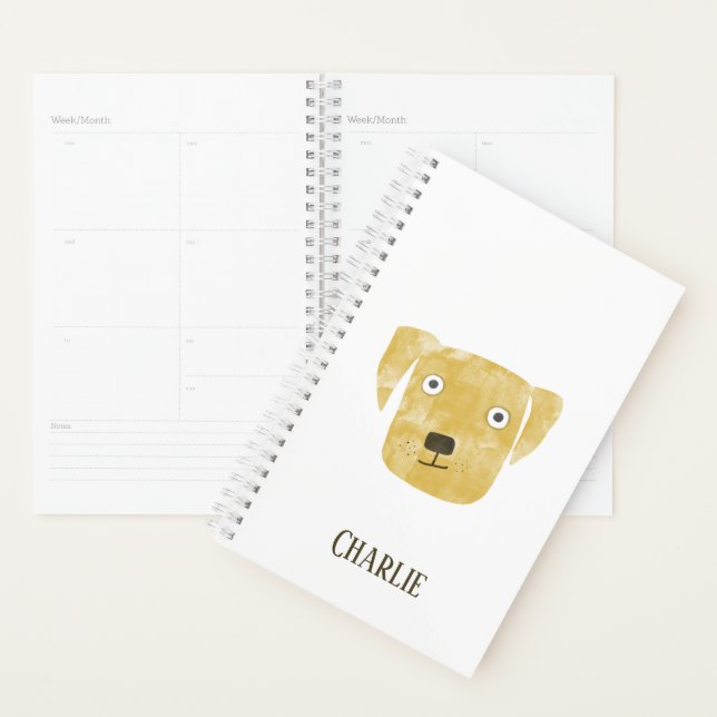 Fun Golden Labrador Retriever Dog Personalised Planner (Display)