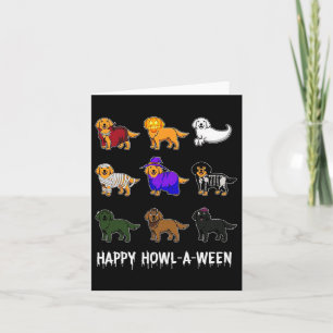 Fun Golden Retriever Dog Halloween Happy Howl-o-we Card
